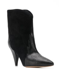 schwarze Wildleder mittelalte Stiefel von Isabel Marant