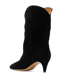 schwarze Wildleder mittelalte Stiefel von Isabel Marant