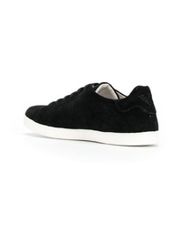 schwarze Wildleder niedrige Sneakers mit Blumenmuster von Emporio Armani