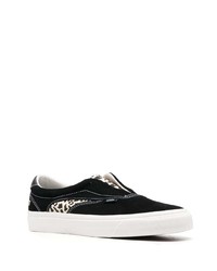 schwarze Wildleder niedrige Sneakers mit Leopardenmuster von Vans