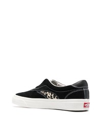 schwarze Wildleder niedrige Sneakers mit Leopardenmuster von Vans