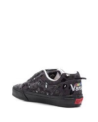 schwarze Wildleder niedrige Sneakers mit Leopardenmuster von Vans