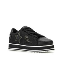 schwarze Wildleder niedrige Sneakers mit Sternenmuster von Mara Mac
