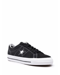 schwarze Wildleder niedrige Sneakers mit Sternenmuster von Converse