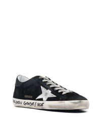 schwarze Wildleder niedrige Sneakers mit Sternenmuster von Golden Goose