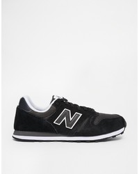 schwarze Wildleder niedrige Sneakers von New Balance