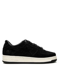 schwarze Wildleder niedrige Sneakers von A Bathing Ape