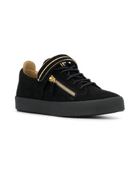 schwarze Wildleder niedrige Sneakers von Giuseppe Zanotti Design