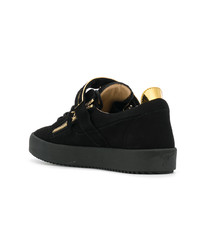 schwarze Wildleder niedrige Sneakers von Giuseppe Zanotti Design