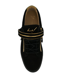 schwarze Wildleder niedrige Sneakers von Giuseppe Zanotti Design