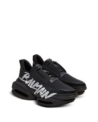 schwarze Wildleder niedrige Sneakers von Balmain