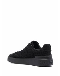 schwarze Wildleder niedrige Sneakers von Balmain