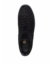 schwarze Wildleder niedrige Sneakers von Balmain