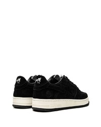 schwarze Wildleder niedrige Sneakers von A Bathing Ape