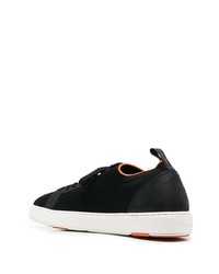 schwarze Wildleder niedrige Sneakers von Santoni