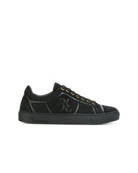 schwarze Wildleder niedrige Sneakers von Billionaire