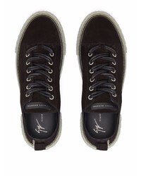 schwarze Wildleder niedrige Sneakers von Giuseppe Zanotti