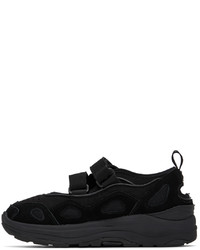 schwarze Wildleder niedrige Sneakers von Suicoke