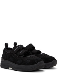 schwarze Wildleder niedrige Sneakers von Suicoke