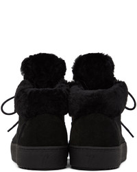 schwarze Wildleder niedrige Sneakers von Giuseppe Zanotti