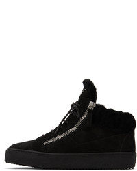 schwarze Wildleder niedrige Sneakers von Giuseppe Zanotti