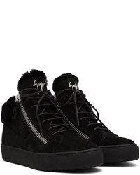 schwarze Wildleder niedrige Sneakers von Giuseppe Zanotti