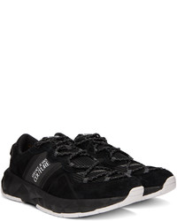 schwarze Wildleder niedrige Sneakers von VERSACE JEANS COUTURE