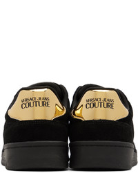 schwarze Wildleder niedrige Sneakers von VERSACE JEANS COUTURE