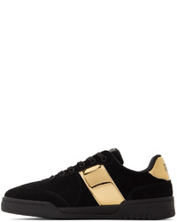 schwarze Wildleder niedrige Sneakers von VERSACE JEANS COUTURE