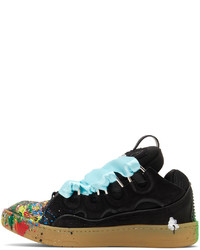 schwarze Wildleder niedrige Sneakers von Lanvin