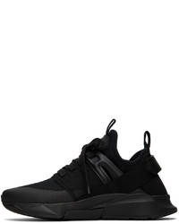 schwarze Wildleder niedrige Sneakers von Tom Ford