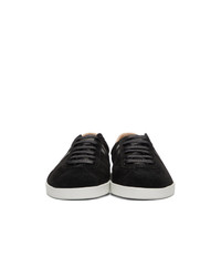 schwarze Wildleder niedrige Sneakers von Lanvin