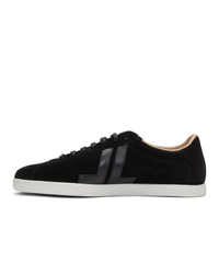 schwarze Wildleder niedrige Sneakers von Lanvin