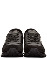 schwarze Wildleder niedrige Sneakers von Fendi