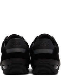 schwarze Wildleder niedrige Sneakers von BOSS