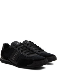 schwarze Wildleder niedrige Sneakers von BOSS