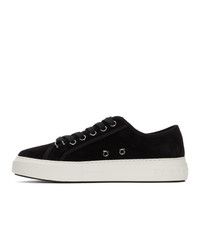 schwarze Wildleder niedrige Sneakers von Salvatore Ferragamo