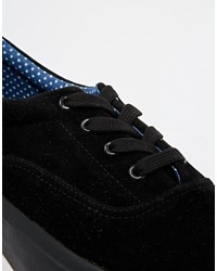 schwarze Wildleder niedrige Sneakers von Asos