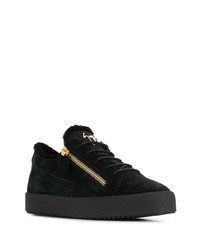 schwarze Wildleder niedrige Sneakers von Giuseppe Zanotti