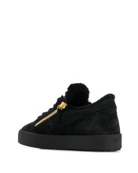 schwarze Wildleder niedrige Sneakers von Giuseppe Zanotti