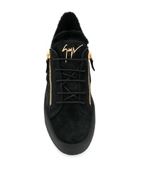 schwarze Wildleder niedrige Sneakers von Giuseppe Zanotti