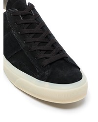 schwarze Wildleder niedrige Sneakers von Tom Ford