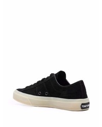 schwarze Wildleder niedrige Sneakers von Tom Ford