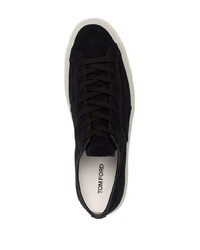 schwarze Wildleder niedrige Sneakers von Tom Ford