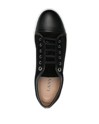 schwarze Wildleder niedrige Sneakers von Lanvin