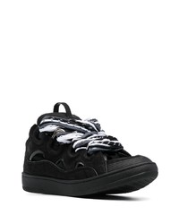 schwarze Wildleder niedrige Sneakers von Lanvin