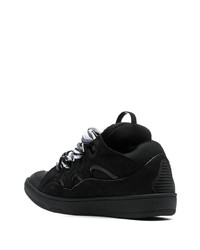 schwarze Wildleder niedrige Sneakers von Lanvin