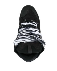 schwarze Wildleder niedrige Sneakers von Lanvin