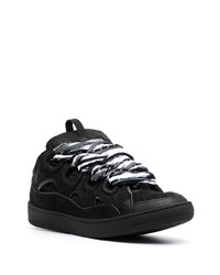 schwarze Wildleder niedrige Sneakers von Lanvin