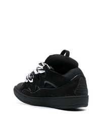 schwarze Wildleder niedrige Sneakers von Lanvin